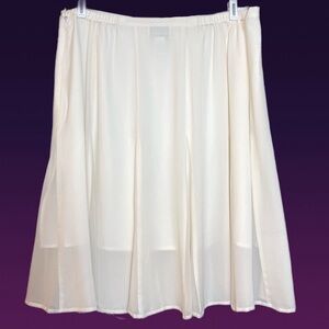 Linea by Louis Dell'Olio Ivory A-Line SILK Skirt Plus Size 22W
